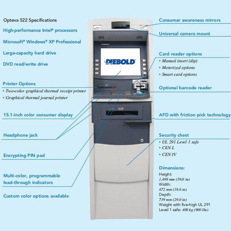 Diebold Opteva 522 Lobby-Geldausgabeautomat